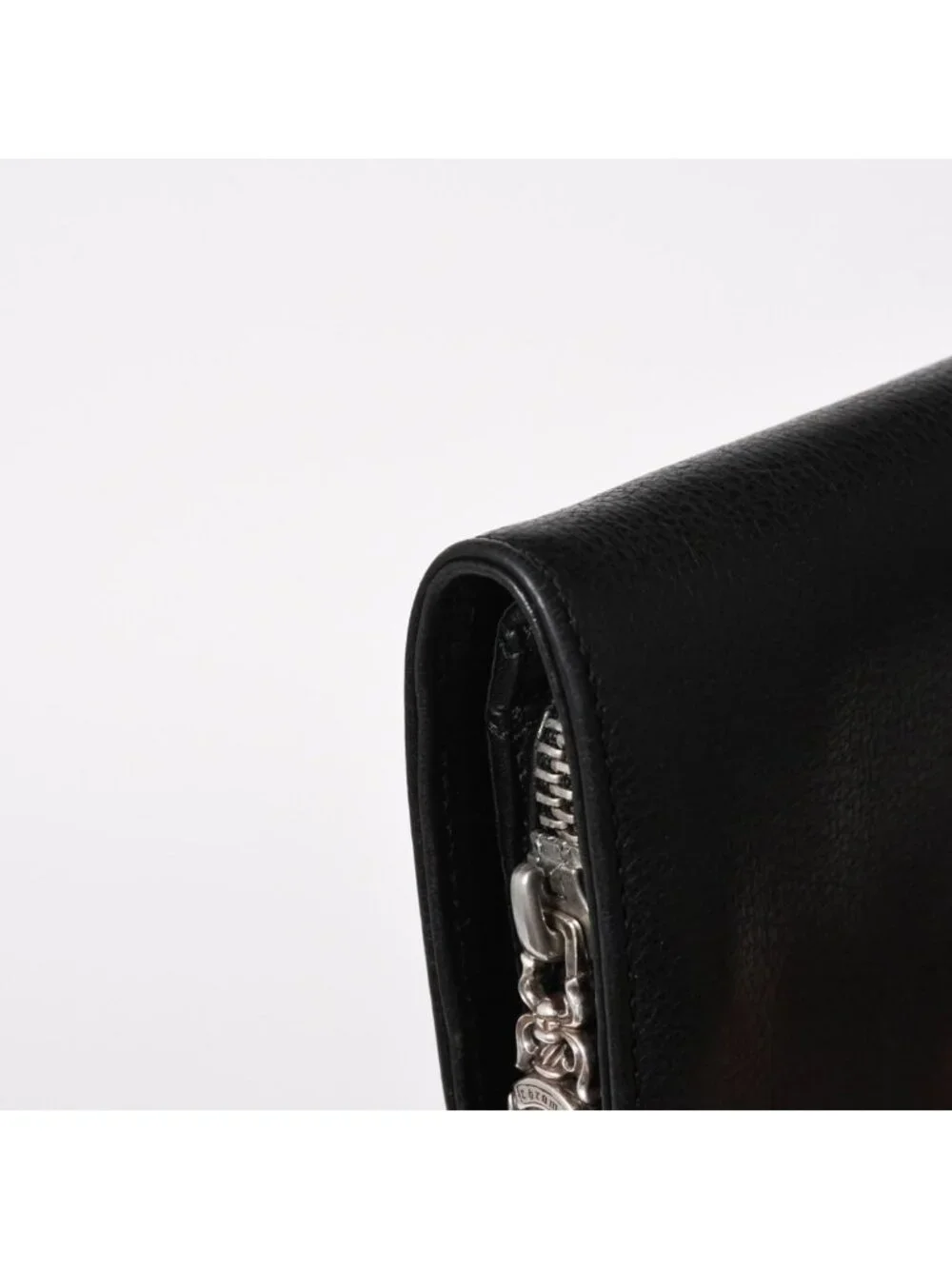 Chrome Hearts Wallet Joey Bifold Dagger Zip Scroll Label Black